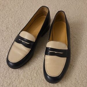 Ralph Lauren Black and Cream Loafers